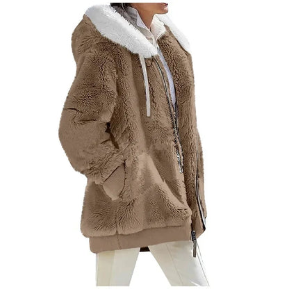 Women's Winter Hooded Fleece Coat
