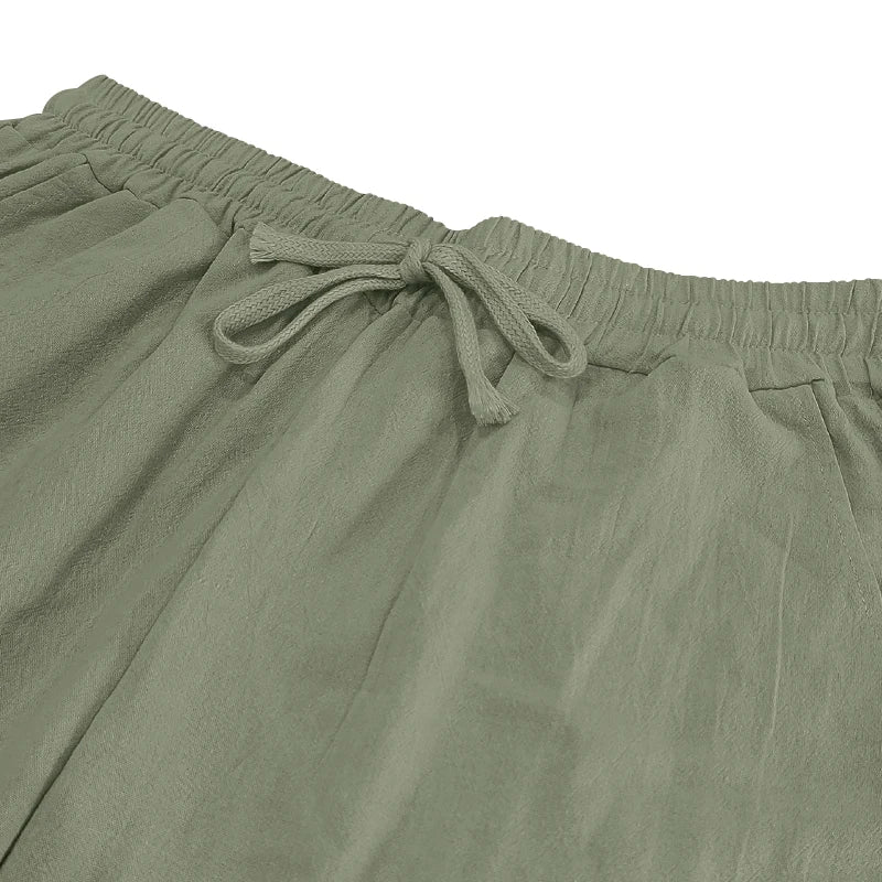 Men's Autumn Hip-Hop Cotton Linen Loose Casual Outdoor Sports Pants