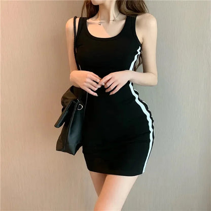 Women Summer Sexy Slim Dress Spaghetti Strap Sleeveless