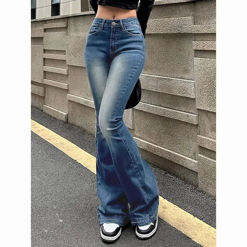Women's High Waist Flared Jeans Stretch Bootcut Denim Pants