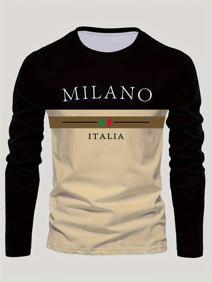 Men's summer casual print T-shirt breathable quick-dry