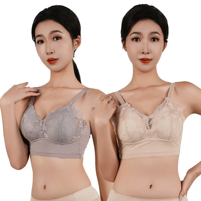 Wireless Lace Bra Adjustable Plus Small Large Cups