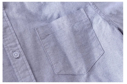 Men’s cotton Oxford shirt, stand collar, casual, comfortable white