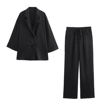 Women’s Autumn Blazer & Pants Set – Office Outfit
