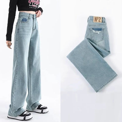 Korean High Waist Wide Leg Jeans for Women