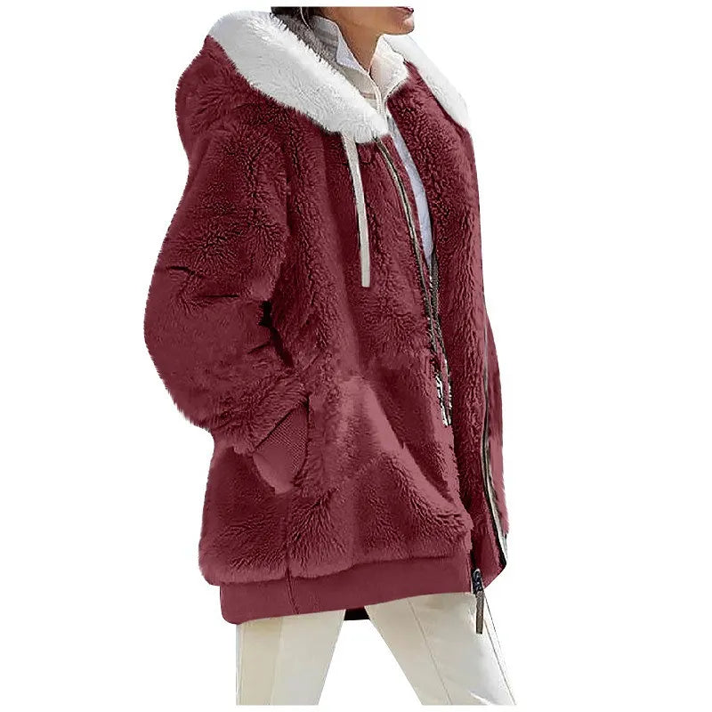 Women's Winter Hooded Fleece Coat