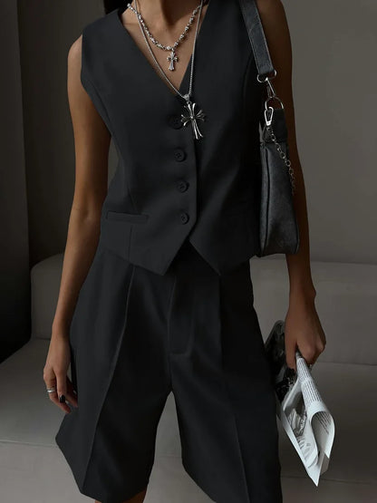 Wolfeel Women's Summer 2-Piece Vest & Shorts Set