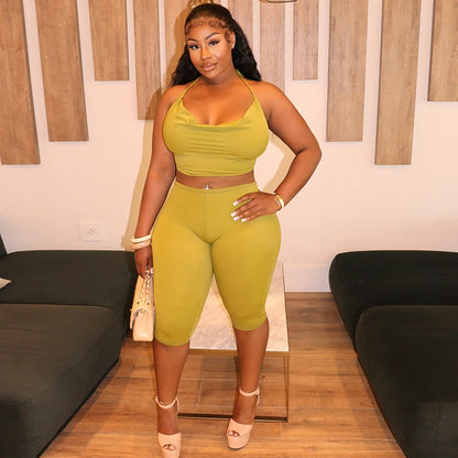 CUTENOVA Women Crop Top & Capri Set – Streetwear