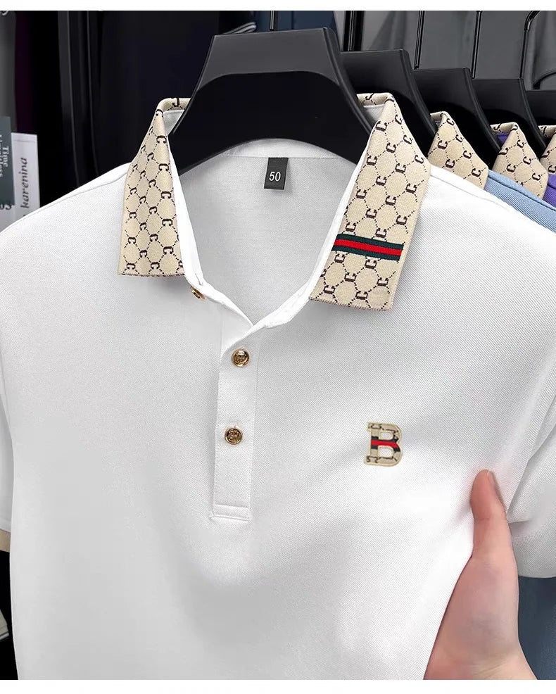 Luxury B letter polo shirt men summer fashion