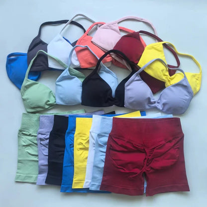 2PCS Women's Yoga Set – Bra & High Waist Shorts