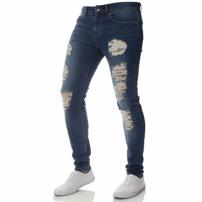 Men's Ripped Skinny Jeans – Stretch Hip Hop Denim