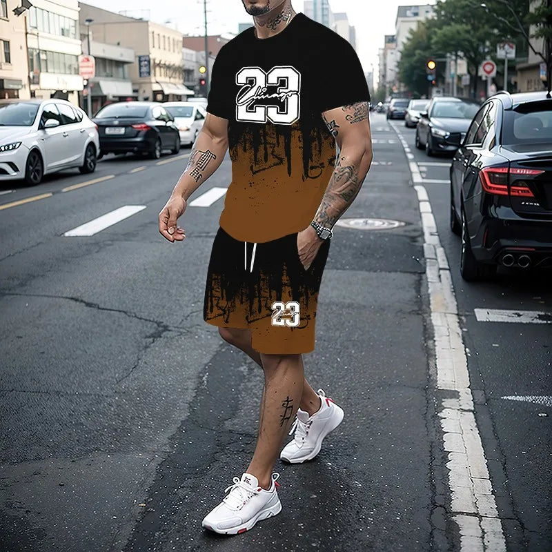 Men's Summer 2-Piece 3D Print T-Shirt