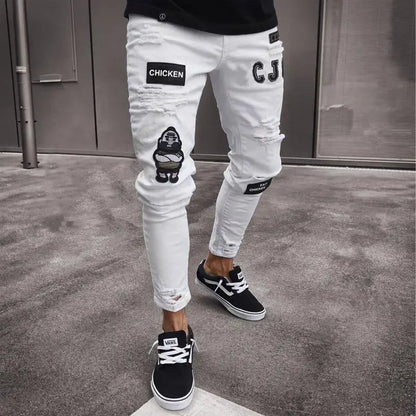 Men's Ripped Skinny Jeans – Stretch Hip Hop Denim