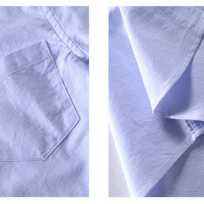 Men’s cotton Oxford shirt, stand collar, casual, comfortable white