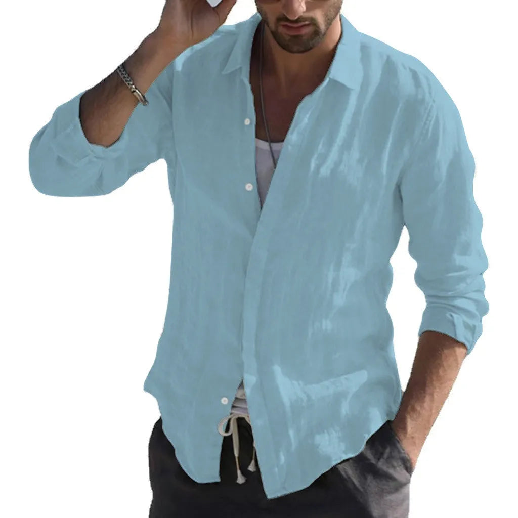 Men's Retro Lapel Cardigan Shirt
