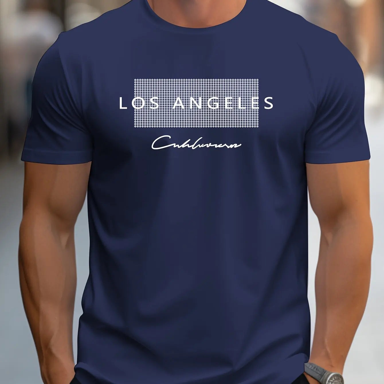 Men's Cotton LA Graphic T-Shirt – Summer Casual