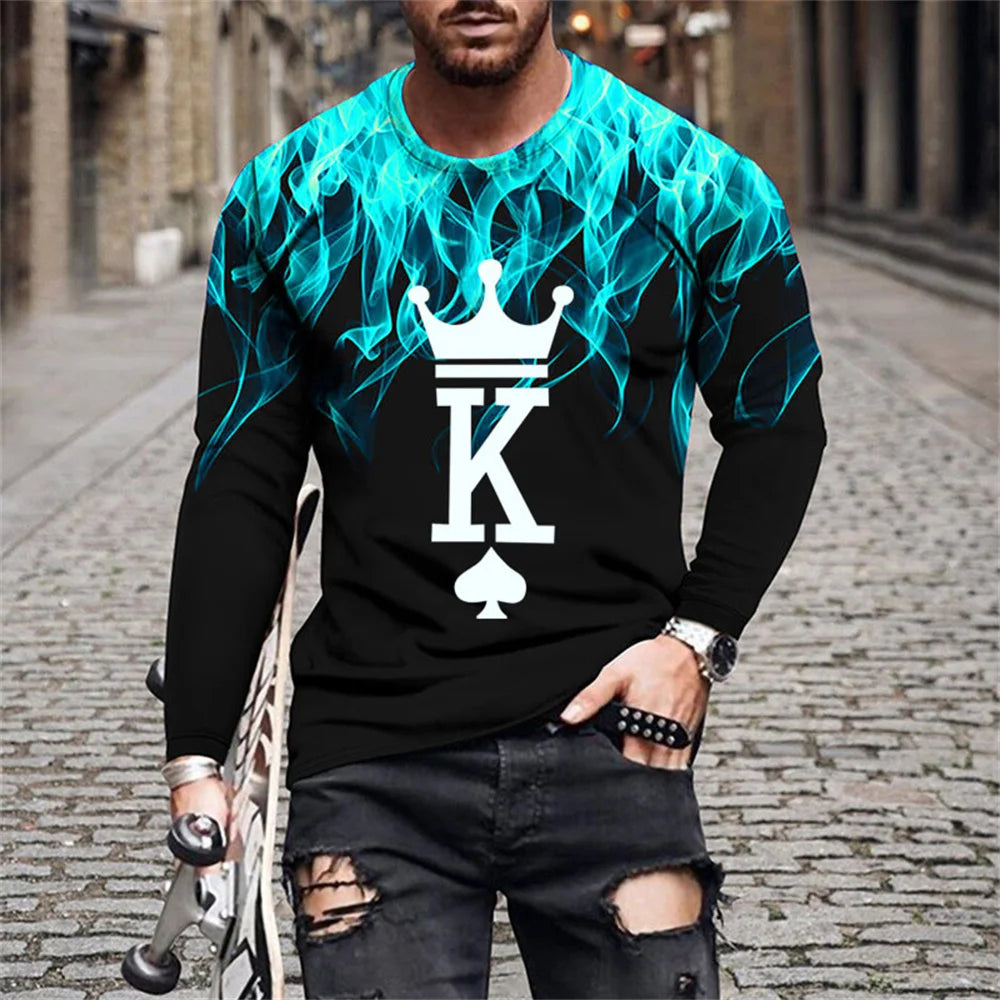 Retro Flame 3D Men's O-Neck T-Shirt