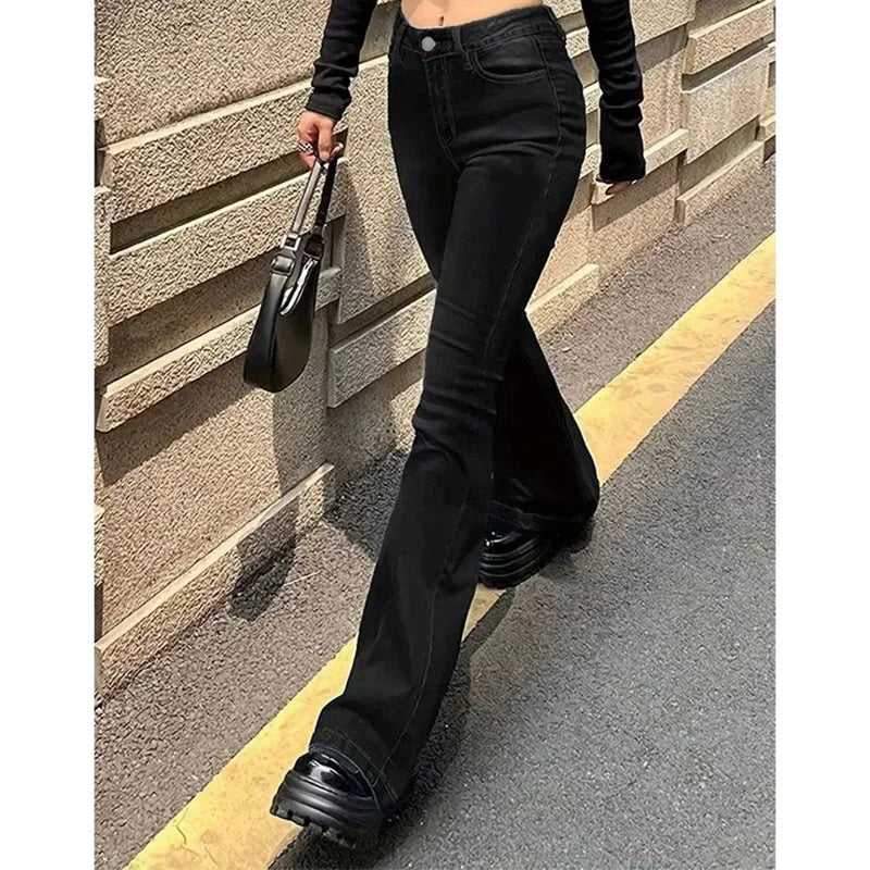 Women's High Waist Flared Jeans Stretch Bootcut Denim Pants