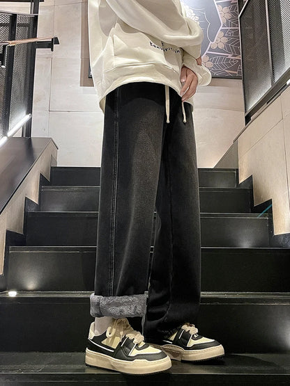 Winter Jeans, Korean Style, Fleece Lined, Warm Denim