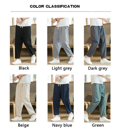 Men's Cotton Linen Casual Street Pants
