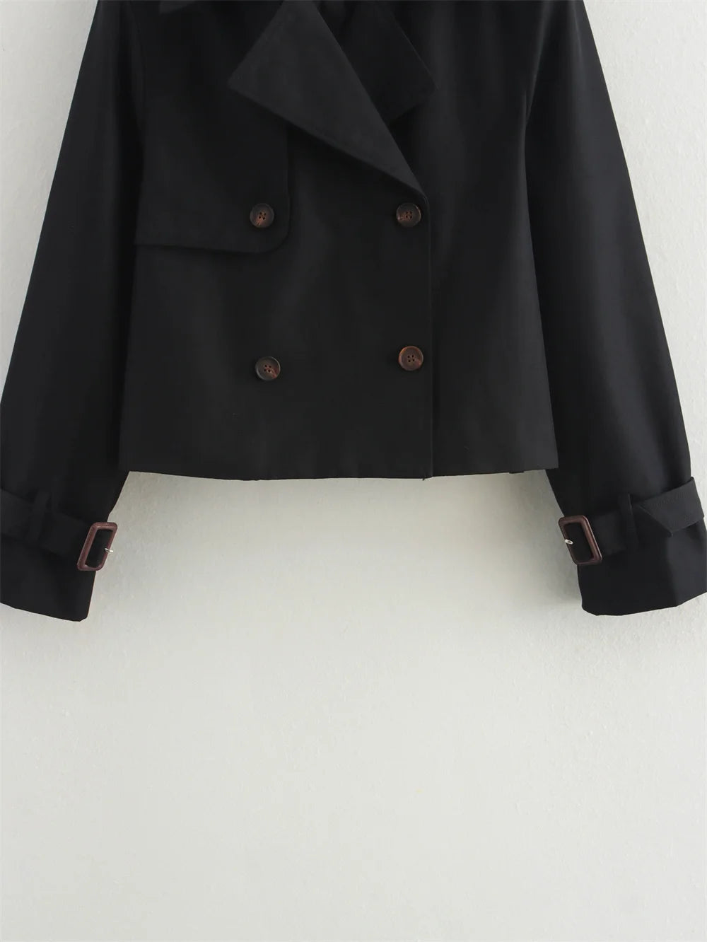 Vintage Cropped Trench Jacket – Women Chic Coat