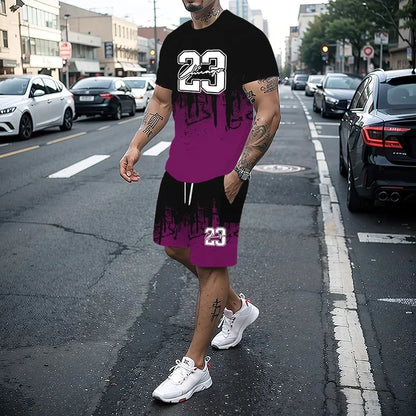 Men's Summer 2-Piece 3D Print T-Shirt