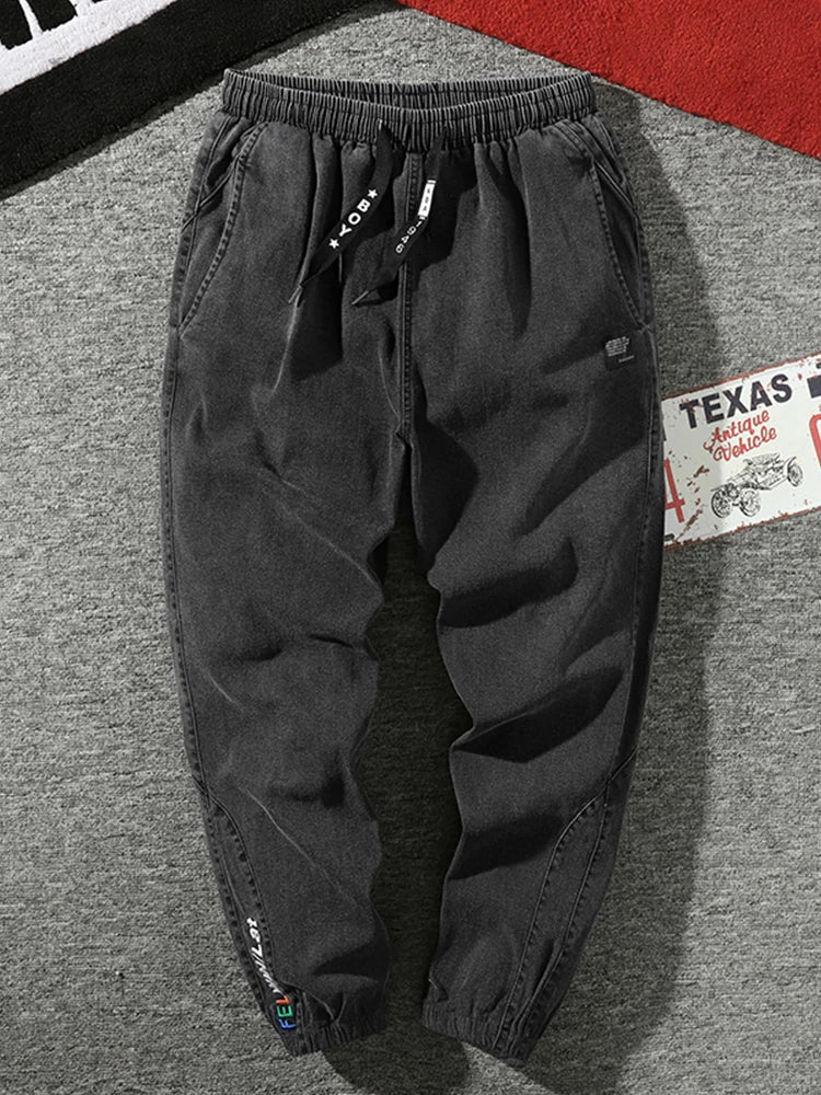 Big size men’s stretch jogger jeans with cargo style