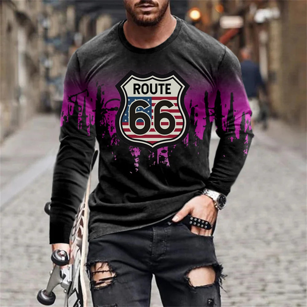 Retro Flame 3D Men's O-Neck T-Shirt