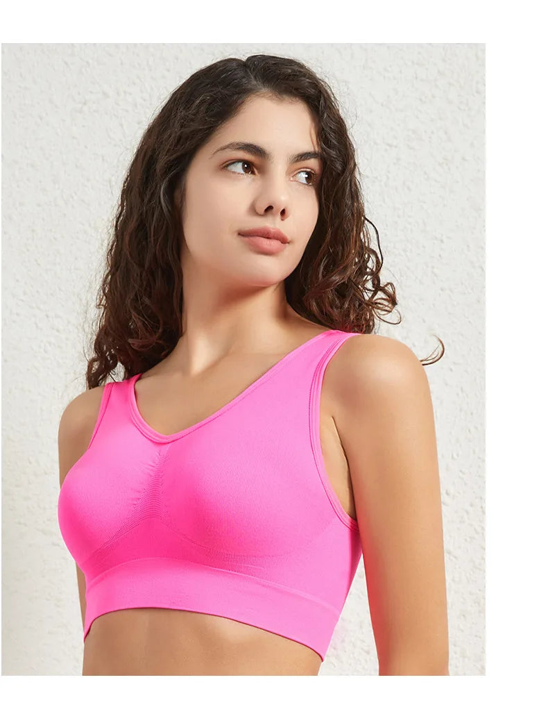 Seamless sports bra women, padded yoga running underwear