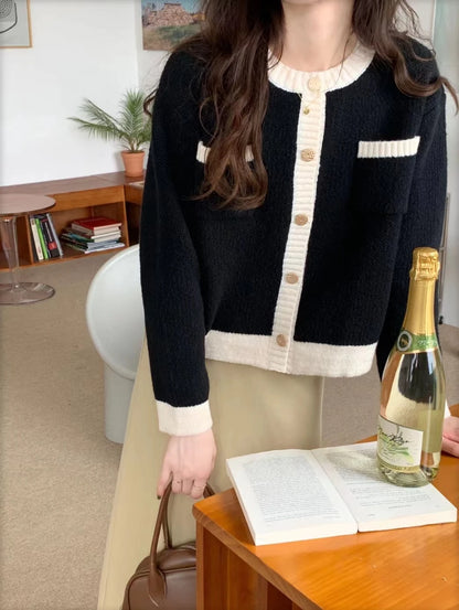 Autumn O-Neck Sweater Cardigan Women Knitted Jacket
