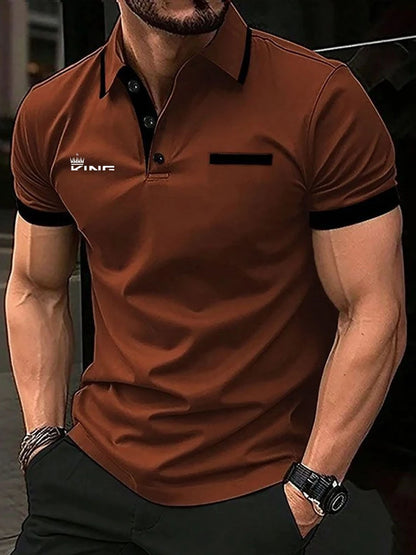 Men's Polo Shirt Summer Casual Golf Short Sleeve