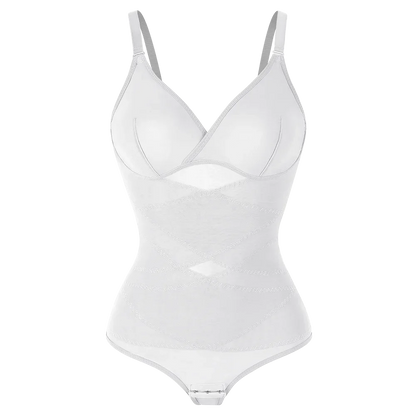 Sexy Cross Waist Bodysuit – Mesh, Breathable, Tummy Control