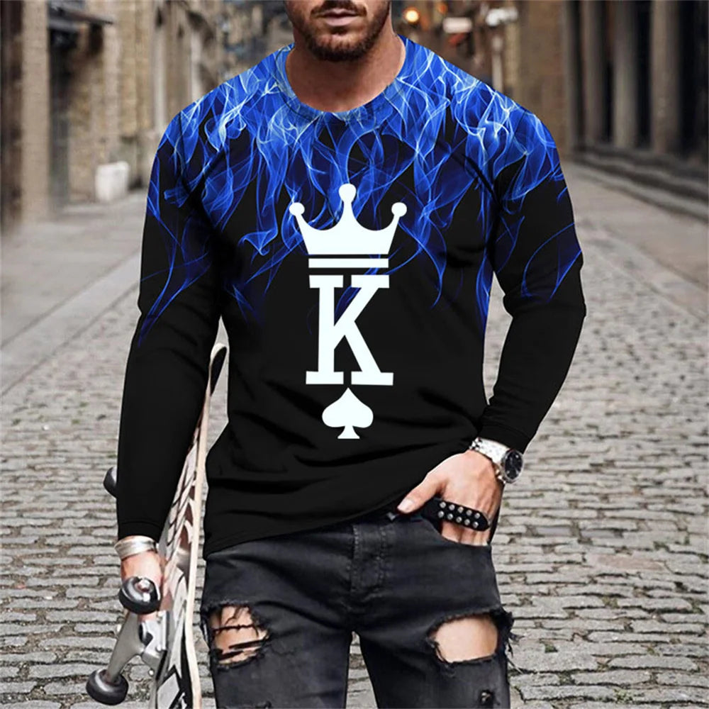 Retro Flame 3D Men's O-Neck T-Shirt