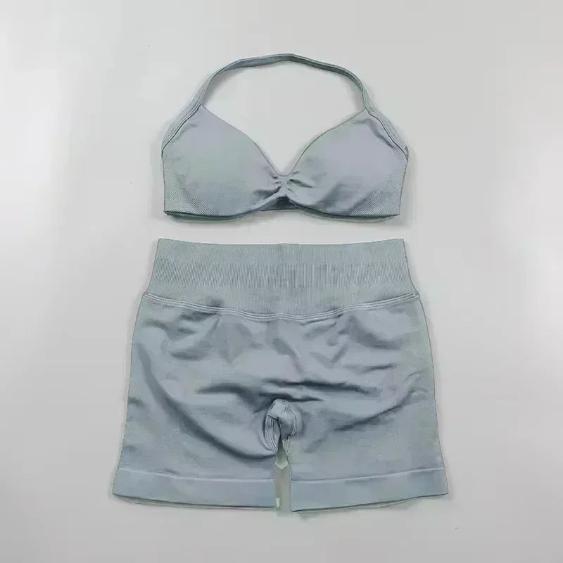 2PCS Women's Yoga Set – Bra & High Waist Shorts