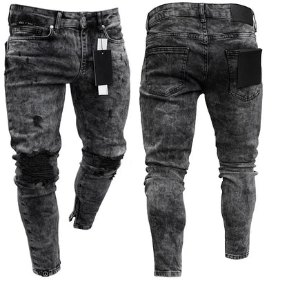 Men's Ripped Skinny Jeans – Stretch Hip Hop Denim