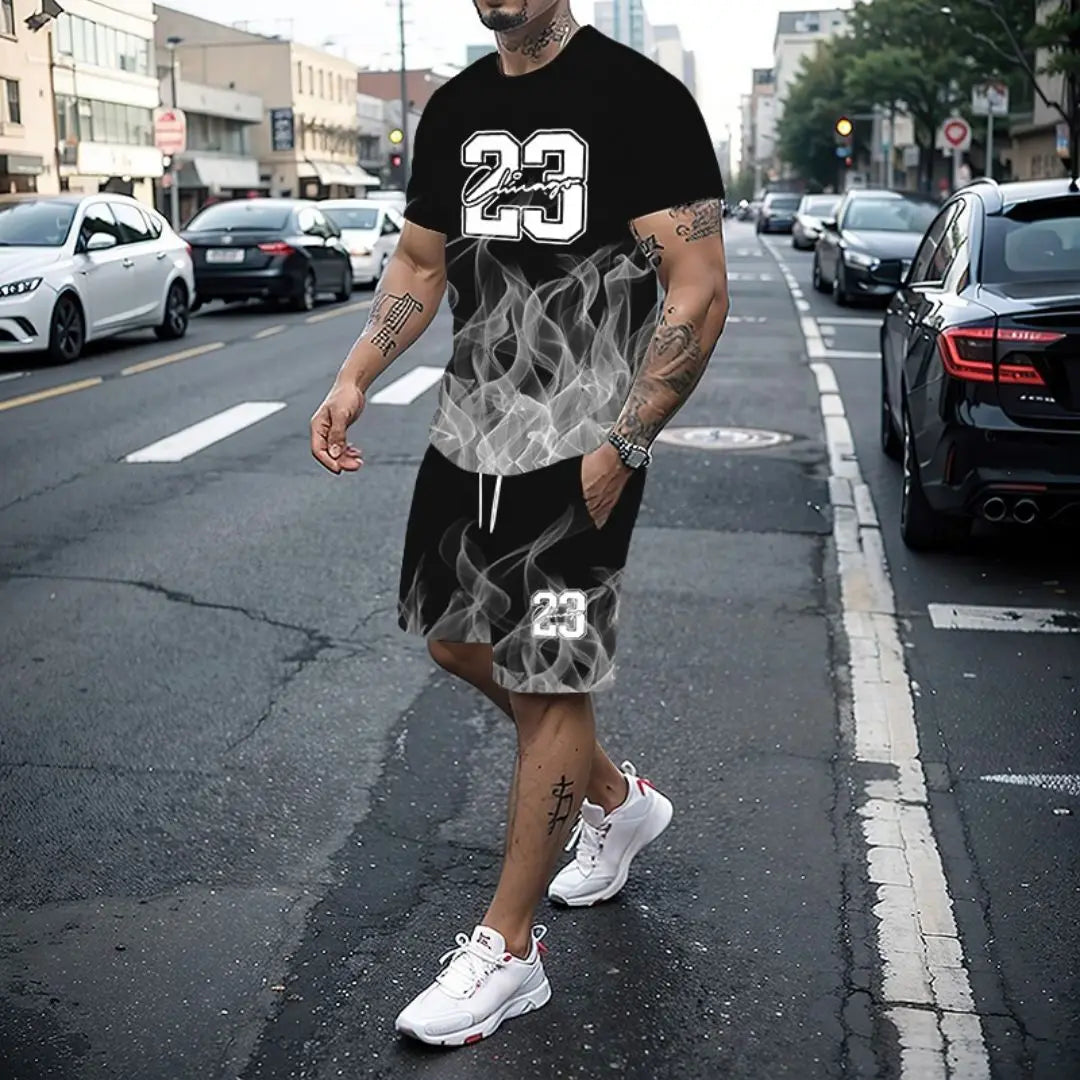 Men's Summer 2-Piece 3D Print T-Shirt