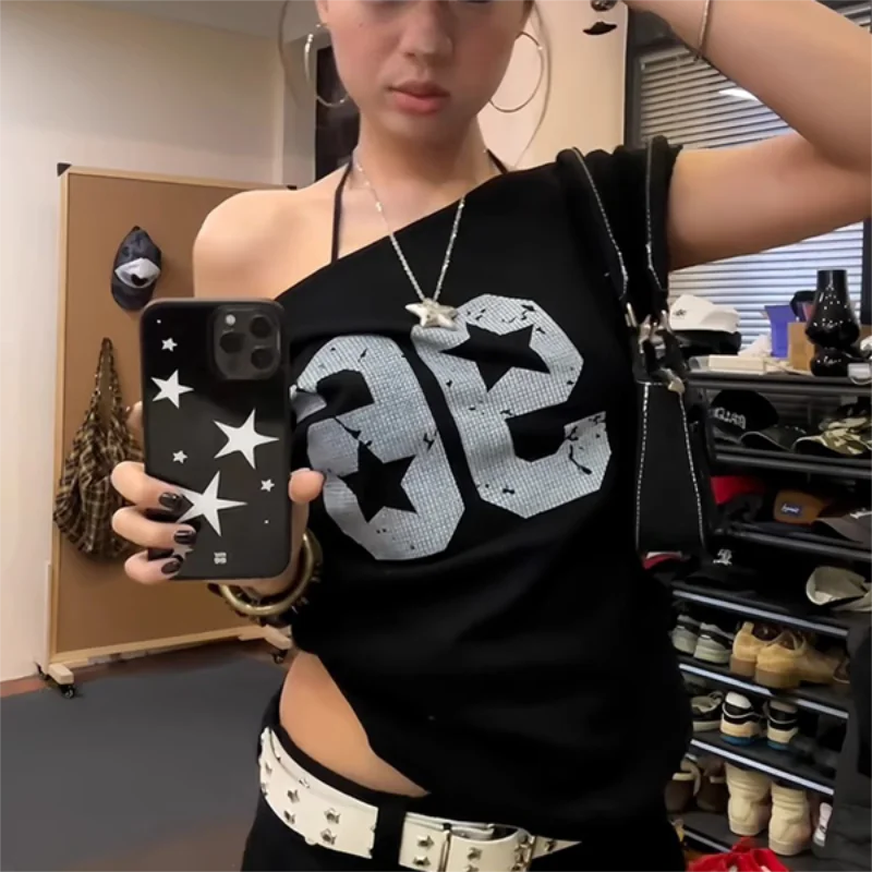 Off Shoulder Y2K Harajuku Tee – Summer Top