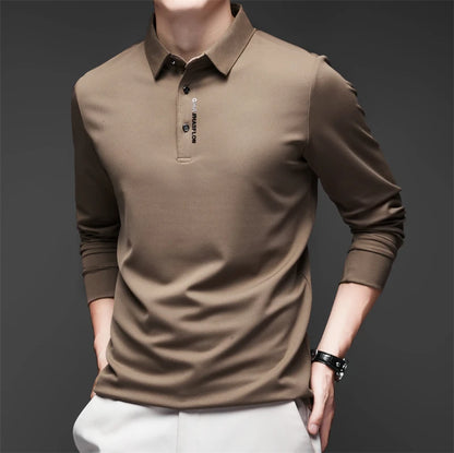 Men's Long Sleeve Polo Shirt Comfortable Fashionable Versatile