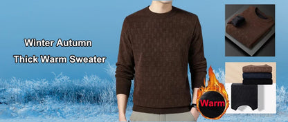 Premium wool V-neck men's sweater soft warm stylish