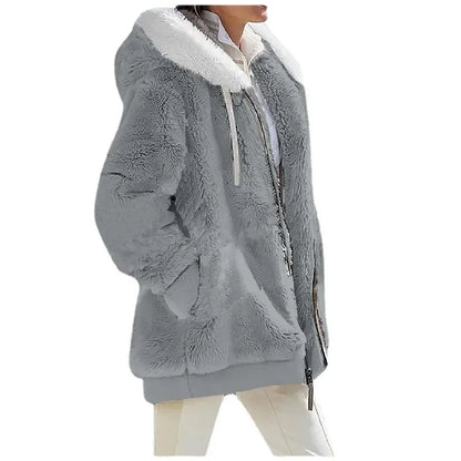 Women's Winter Hooded Fleece Coat