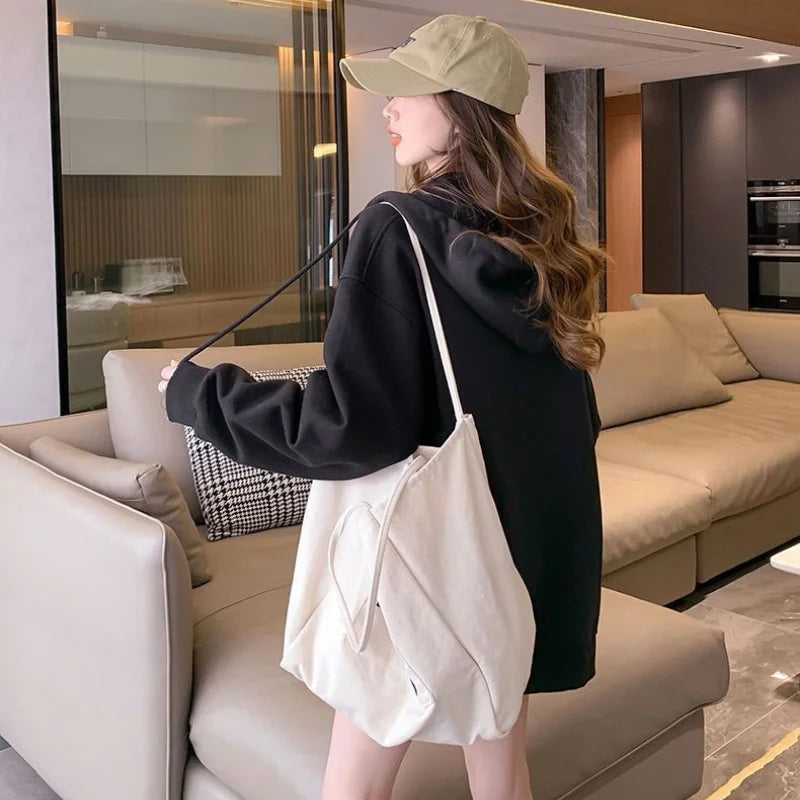 Women Embroidered Zip-Up Hoodie Casual Loose Streetwear Sweatshirt