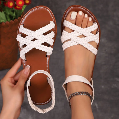 Summer women’s flat sandals with non-slip rubber soles
