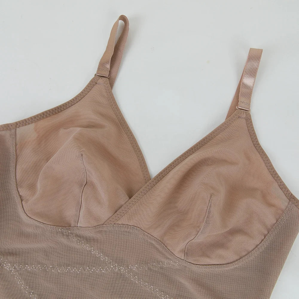 Sexy Cross Waist Bodysuit – Mesh, Breathable, Tummy Control