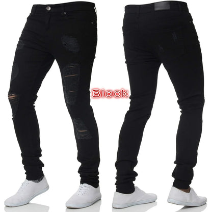 Men's Ripped Skinny Jeans – Stretch Hip Hop Denim