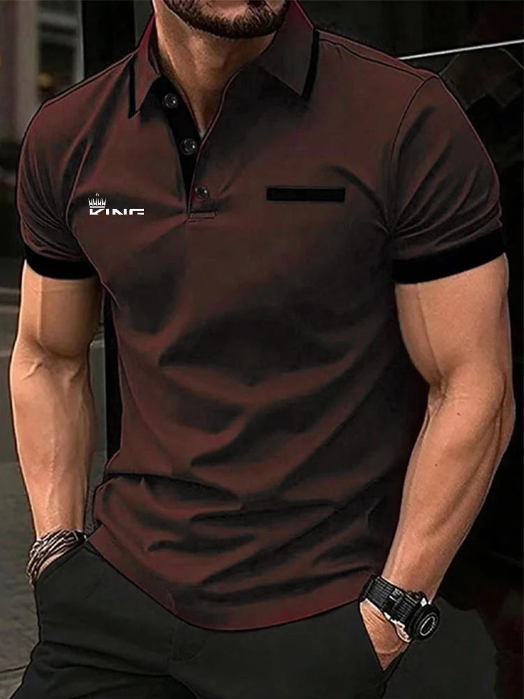 Men's Polo Shirt Summer Casual Golf Short Sleeve