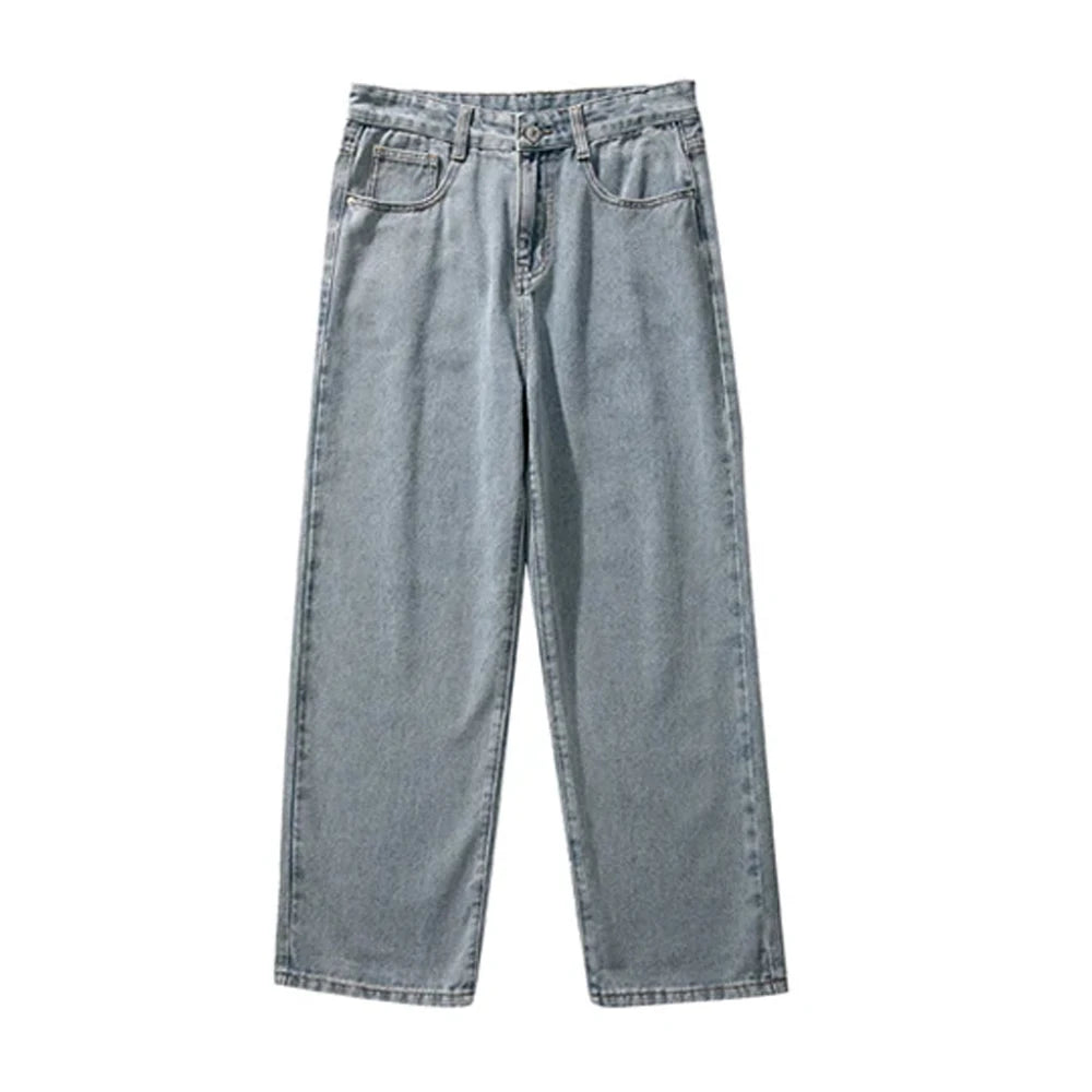 Men's Korean Straight Denim Wide-Leg Jeans