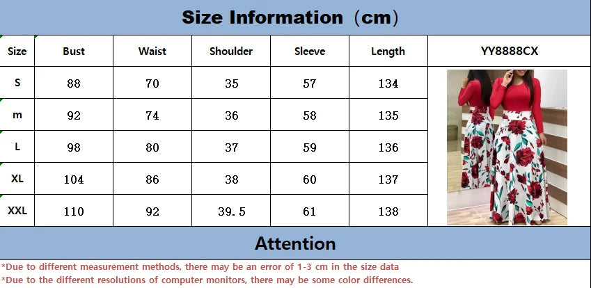 Autumn Floral Long Dress – Women's European & American Style