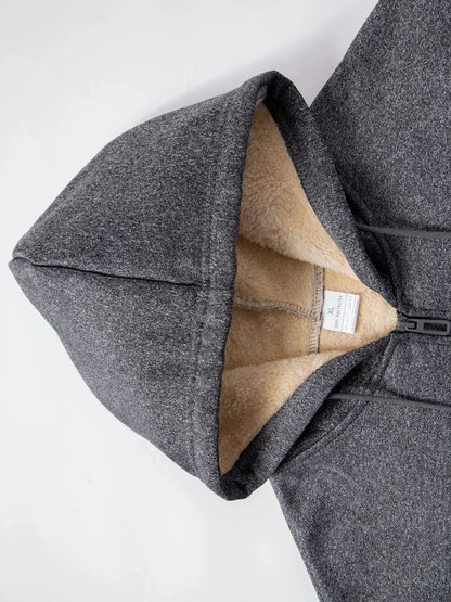 Men's Winter Zipper Jacket Fleece Hooded Coat