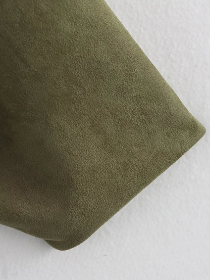 Women Two-Piece: High-Waist Shorts & Loose Jacket