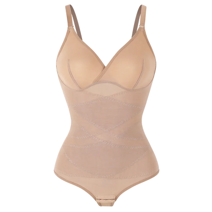 Sexy Cross Waist Bodysuit – Mesh, Breathable, Tummy Control